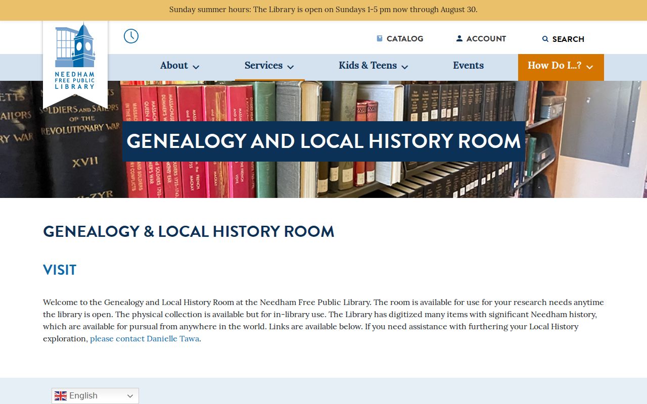 Needham city directory research at the library local-history collection
